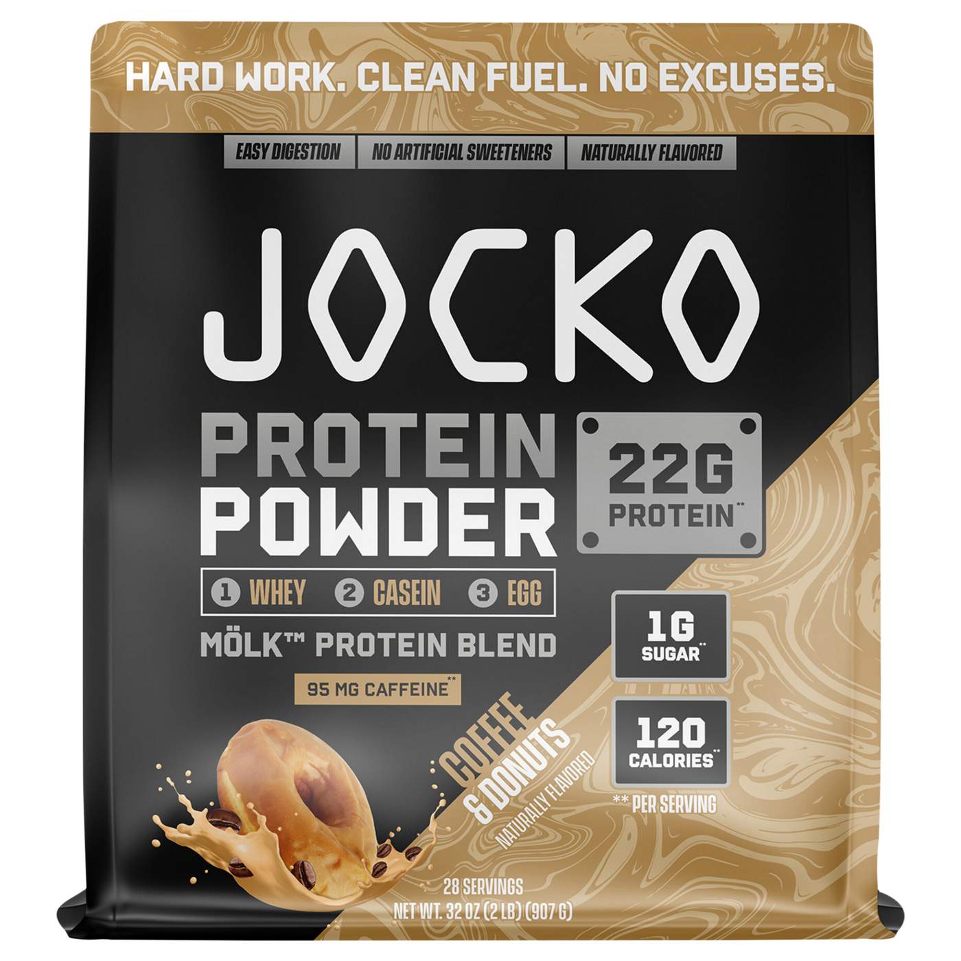 Jocko Mölk 22g Protein Powder - Coffee & Donuts; image 1 of 4