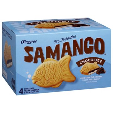 Binggrae Samanco Chocolate Frozen Dairy Dessert Sandwich, 4 ct