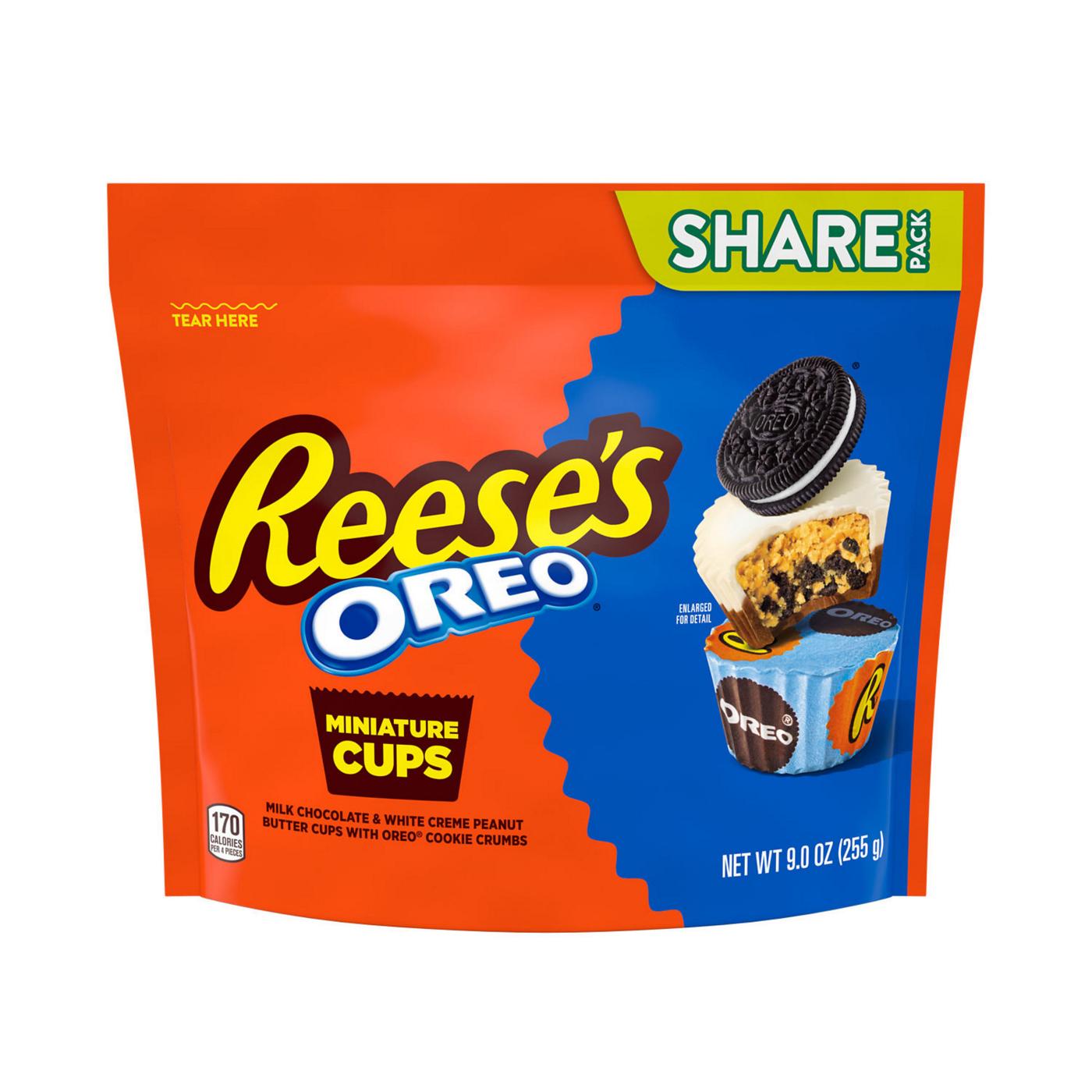 Reese's OREO Miniature Cups Milk Chocolate & White Creme Peanut Butter Candy - Share Pack; image 2 of 9