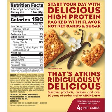 Atkins 15g High Protein Soft Baked Bar - Vanilla Macadamia Nut