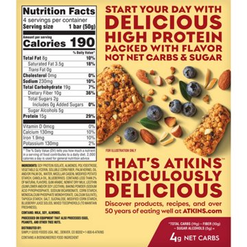 Atkins 15g High Protein Soft Baked Protein Bar - Blueberry