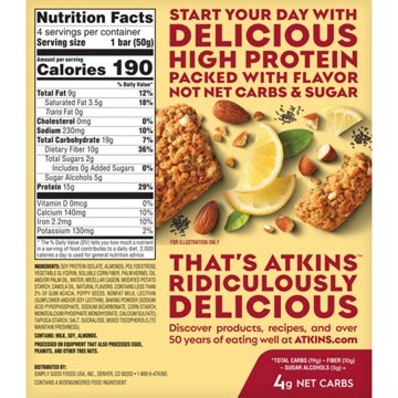 Atkins 15g High Protein Soft Baked Protein Bar - Lemon Poppy Seed