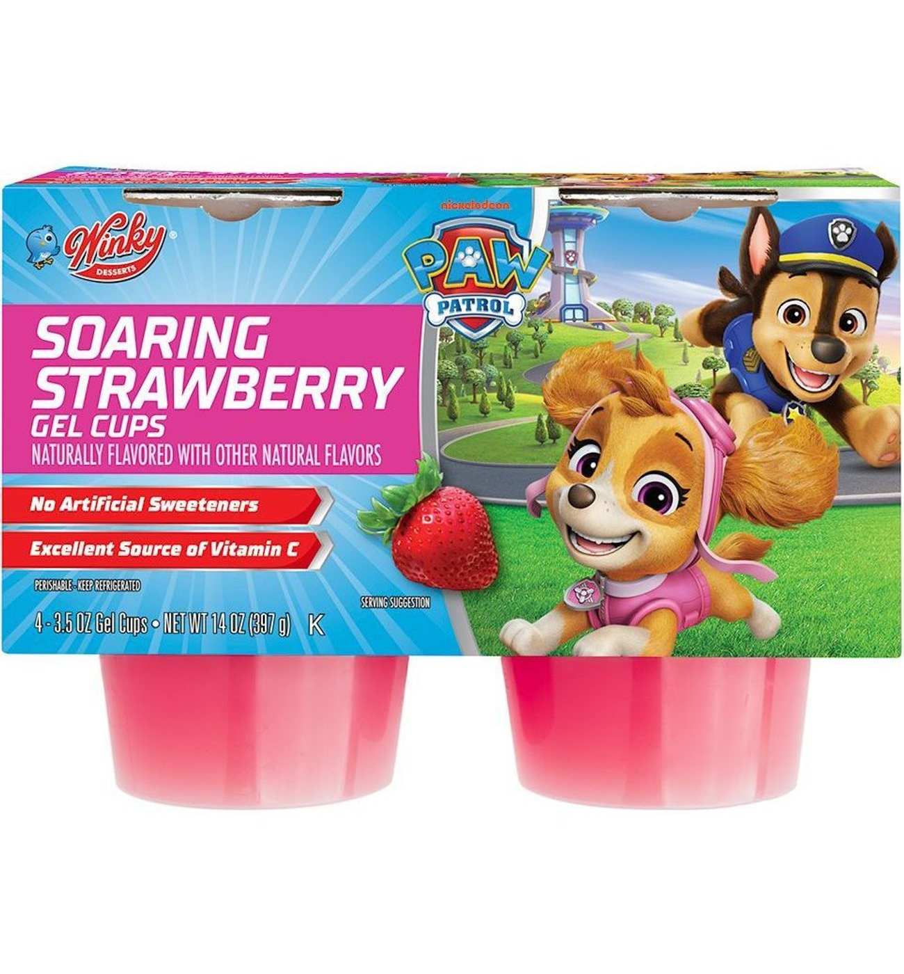 Winkys Soaring Strawberry 4 pk Gelatin Cups; image 1 of 2