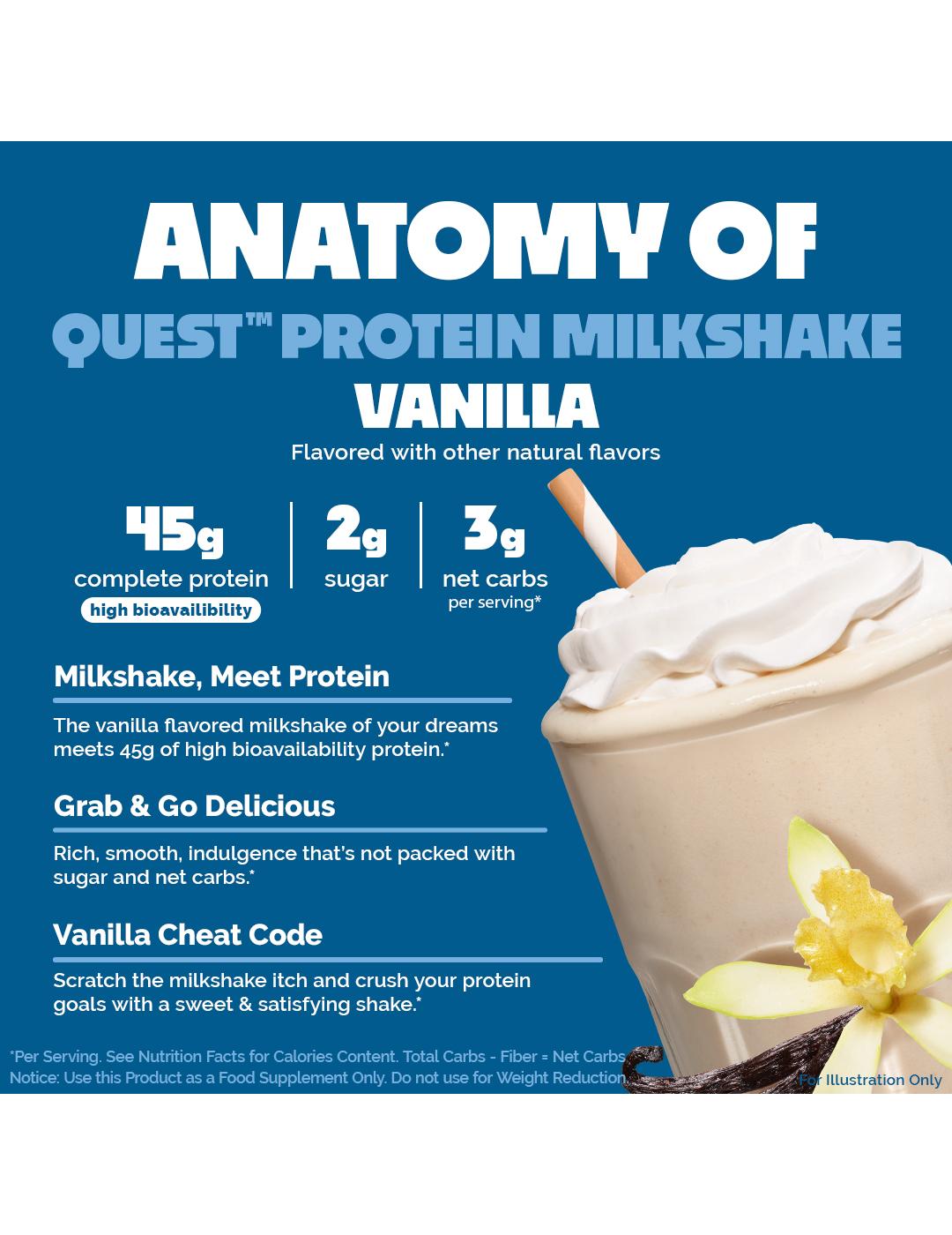Quest 45g Protein Milkshake - Vanilla; image 3 of 5