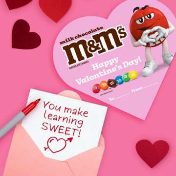 M&M'S Milk Chocolate Candies Valentine's Heart Gift Box