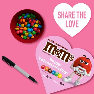 M&M'S Milk Chocolate Candies Valentine's Heart Gift Box
