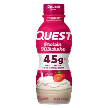 Quest 45g Protein Milkshake - Strawberry, 14 oz