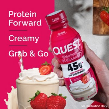 Quest 45g Protein Milkshake - Strawberry, 14 oz
