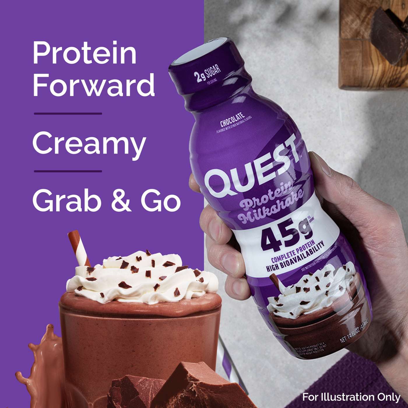 Quest 45g Protein Milkshake - Chocolate; image 2 of 4