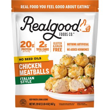 Real Good Foods Co. Frozen Italian Style Chicken Meatballs, 20 oz