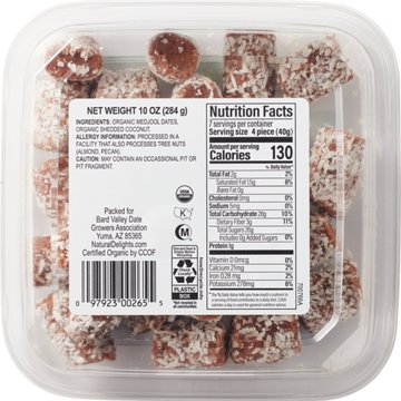 Natural Delights Organic Coconut Mini Medjool Dates, 10 oz