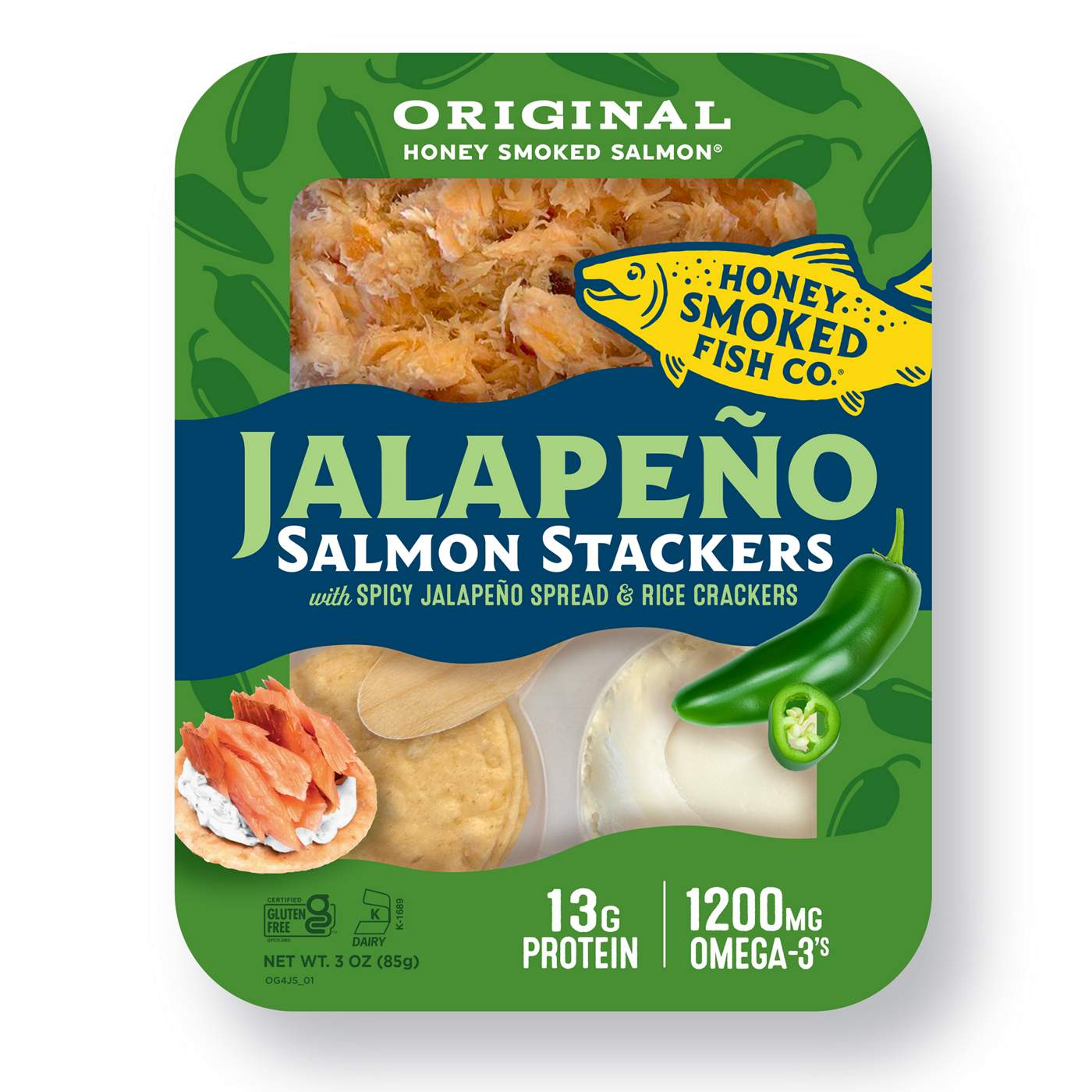 Honey Smoked Fish Co. Jalapeno Salmon Stackers; image 1 of 2