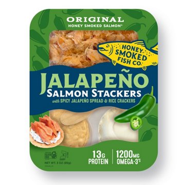 Honey Smoked Fish Co. Jalapeno Salmon Stackers, 3 oz