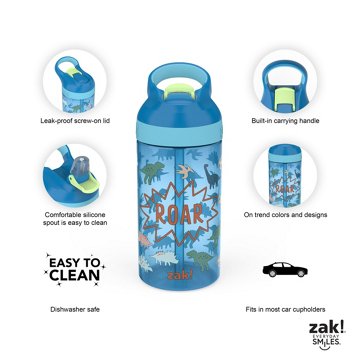 Zak! Designs Atlantic Bottle - Dinosaur, 16 oz