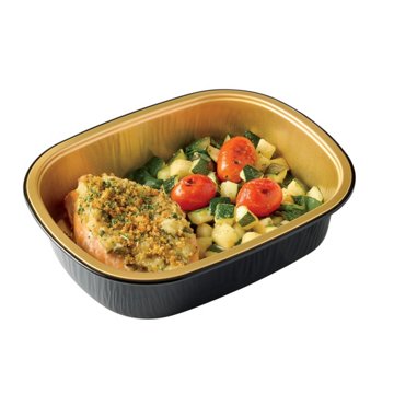 Meal Simple by H-E-B Lemon Piccata Risotto Stuffed Salmon with Zucchini & Tomatoes