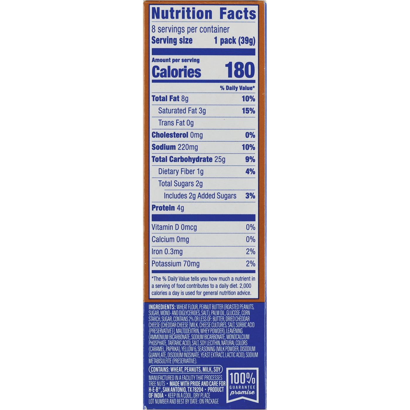 H-E-B Peanut Butter on Cheese Sandwich Crackers; image 2 of 2