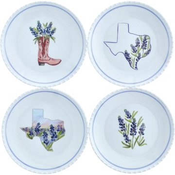 Destination Holiday Bluebonnet Appetizer Plates, 6 in, 4 ct