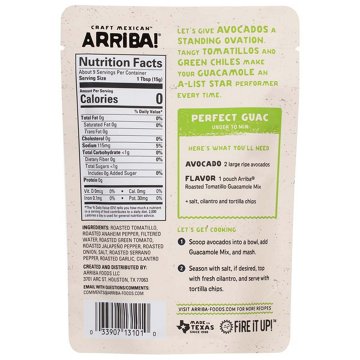 Arriba! Craft Mexican! Roasted Tomatillo Guacamole Mix, 4.5 oz