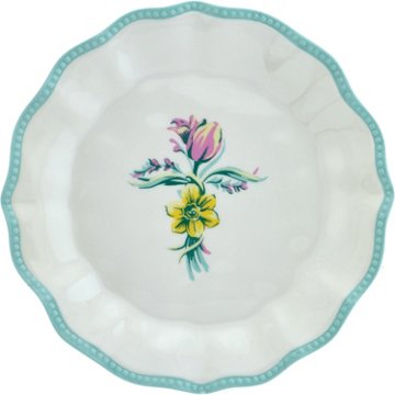 Destination Holiday Floral Cross Melamine Plate, 8''