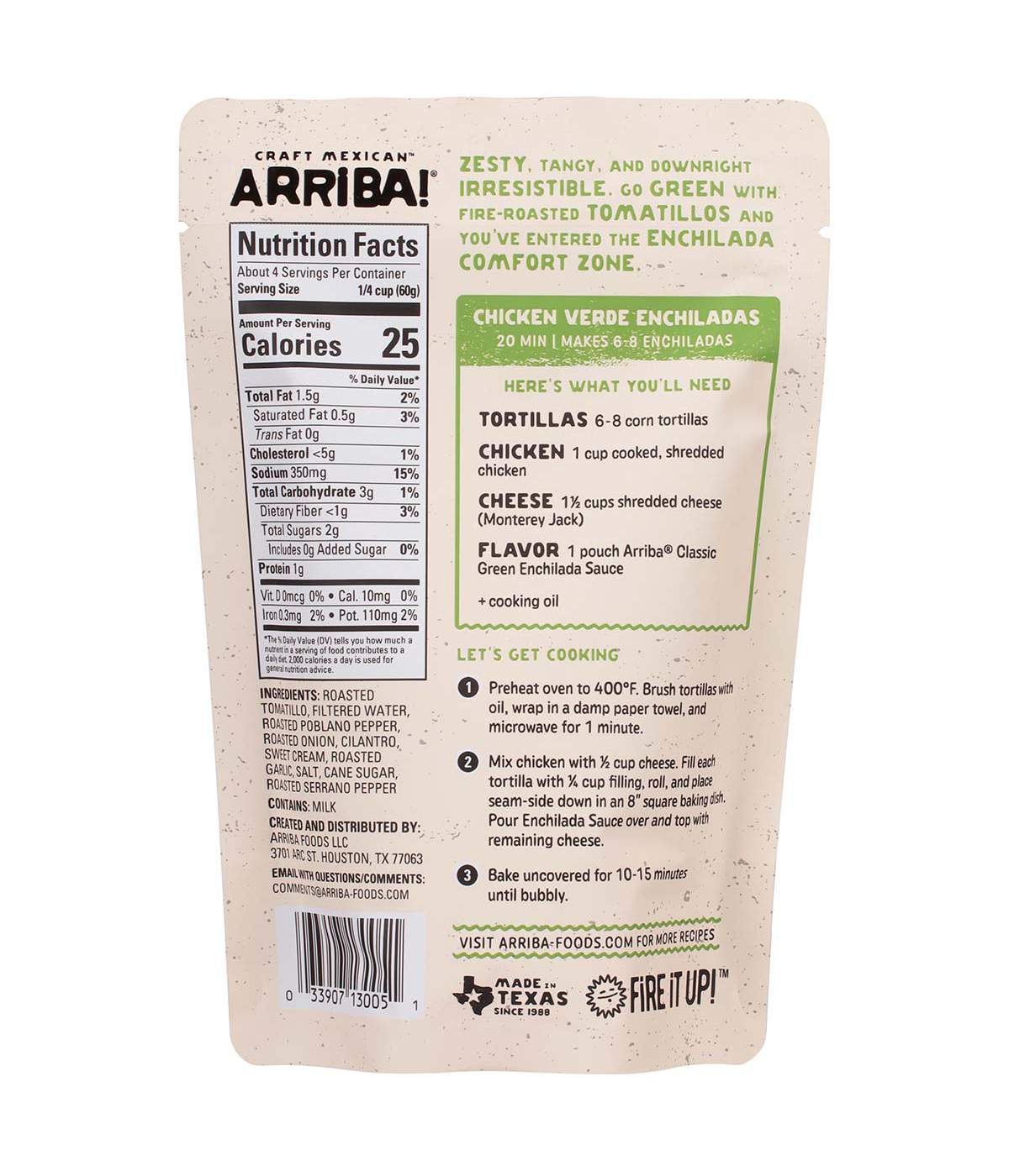 Arriba! Craft Mexican! Classic Green Enchilada Sauce; image 3 of 4