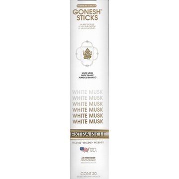 Gonesh White Musk Scented Extra Rich Incense Sticks, 20 ct