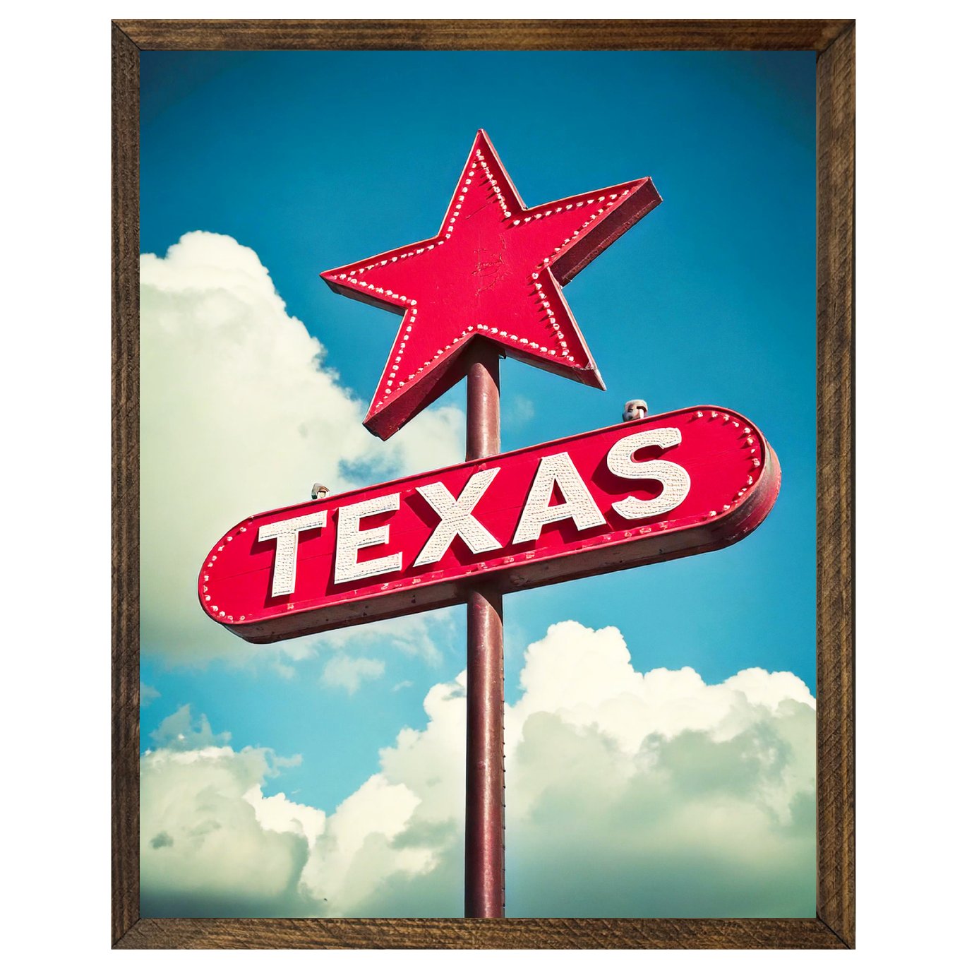 Texas Proud Red Vintage Texas Sign Wooden Frame Wall Décor - Shop ...