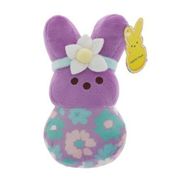 Peeps Purple Floral Easter Bunny Plush, 6.5"