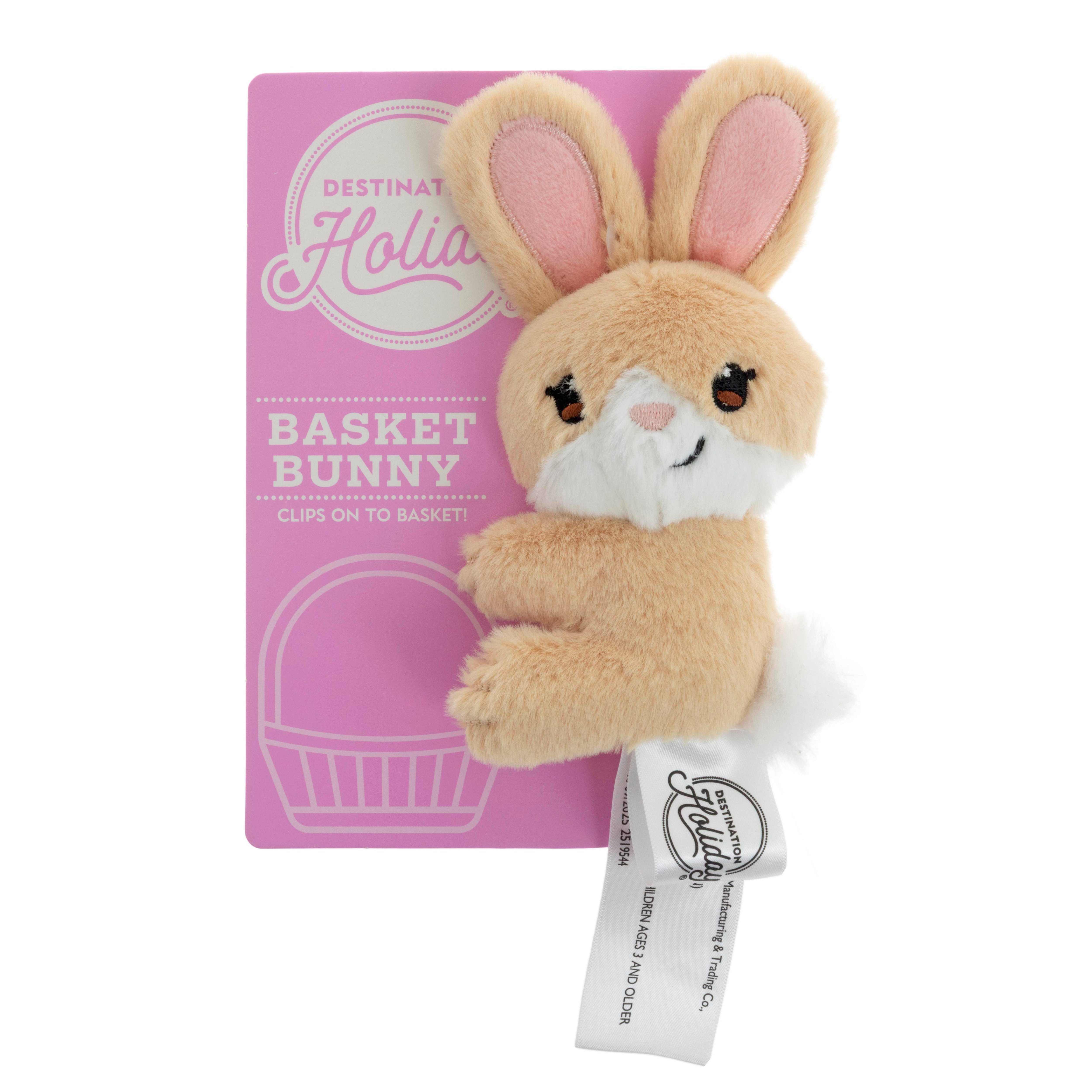Destination Holiday Basket Easter Bunny Clip-On - Tan - Shop Plush toys ...
