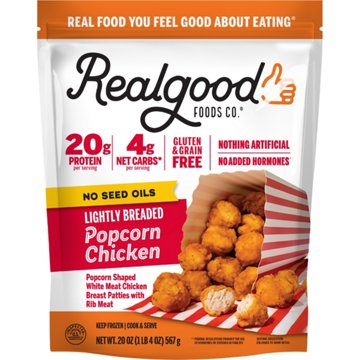 Real Good Foods Co. Frozen Lightly Breaded Popcorn Chicken