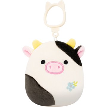 Squishmallows Cow Easter Plush Backpack Clip, 3.5"