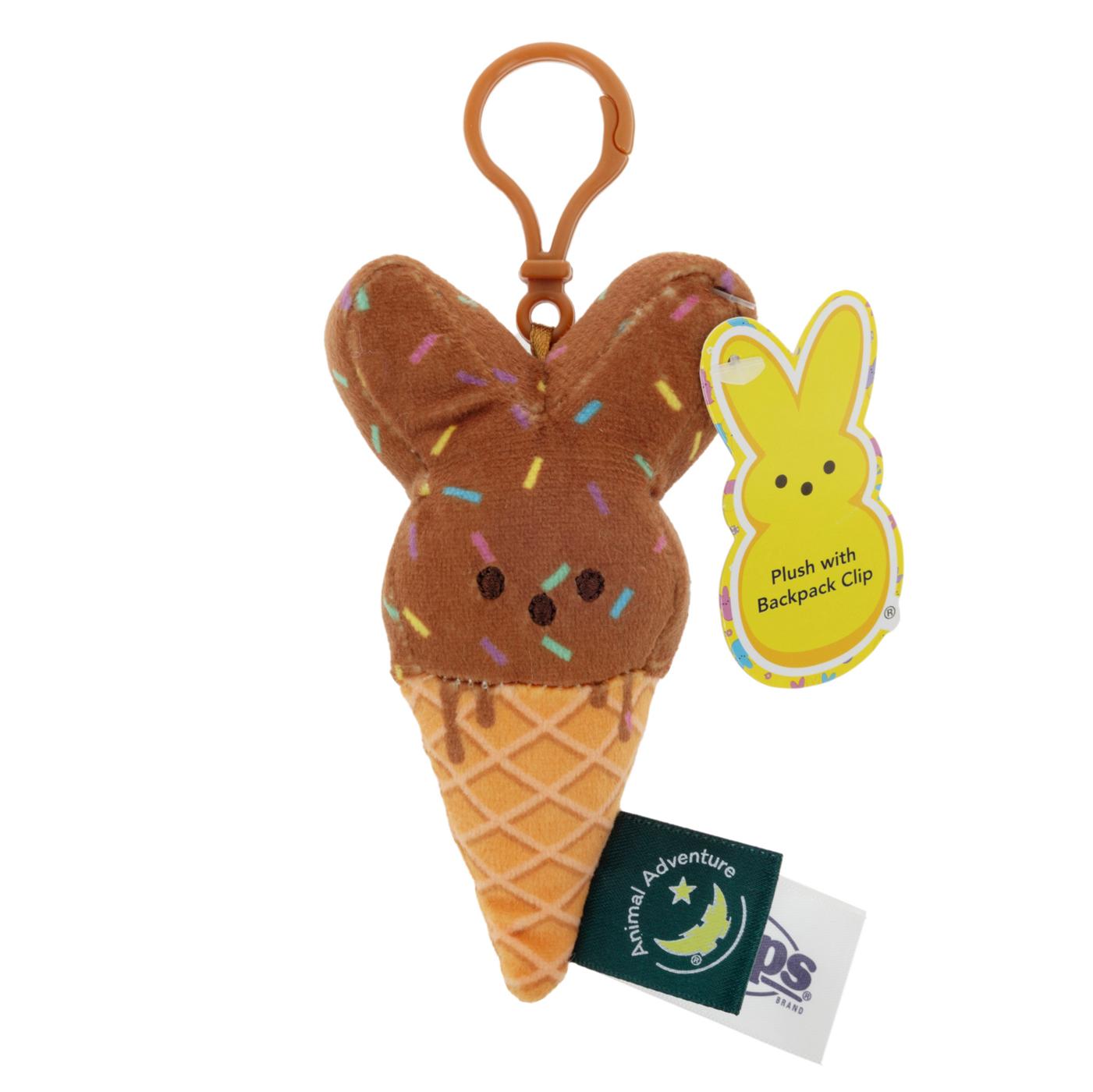 Animal Adventure Peeps Chocolate Ice Cream Cone Bunny Easter Plush Clip; image 1 of 4