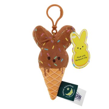 Animal Adventure Peeps Chocolate Ice Cream Cone Bunny Easter Plush Clip