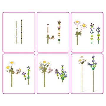 Zuru MAX Flowers Collection Building Set - Common Daisy & Lavender, 243 pc