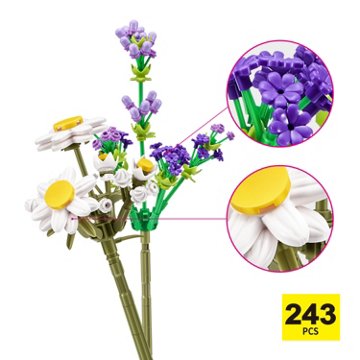 Zuru MAX Flowers Collection Building Set - Common Daisy & Lavender, 243 pc
