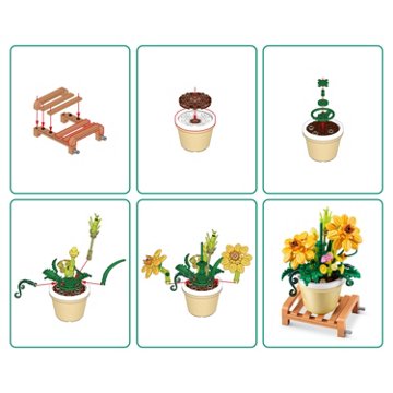 Zuru MAX Garden Collection Building Set Capsule - Cosmos Sulphureus, 152 pc