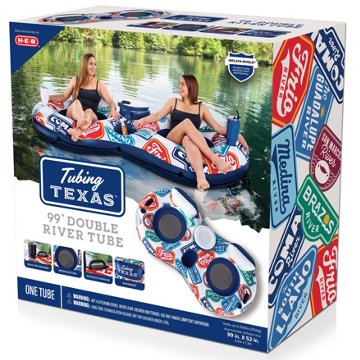 H-E-B Tubing Texas Inflatable Double River Tube, 99" x 52"