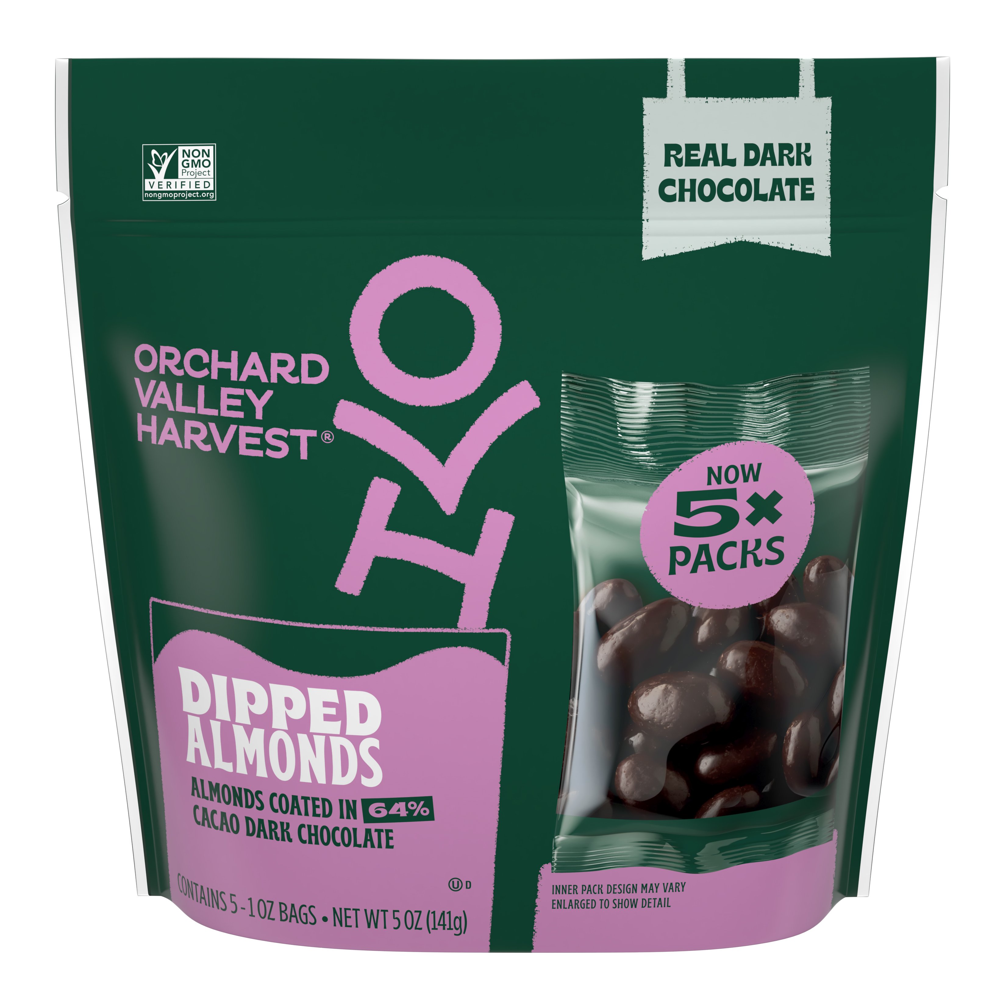 Orchard Valley Harvest Dark Chocolate-Dipped Almond Snack Packs - Shop ...