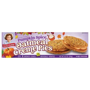Little Debbie Pumpkin Spice Oatmeal Creme Pies, 8 ct