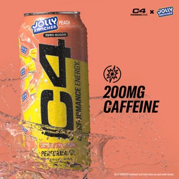 C4 Performance Zero Sugar Energy Drink - Jolly Rancher Peach