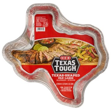 H-E-B Texas Tough Large Foil Pan - Texas Shaped, 18" x 17"