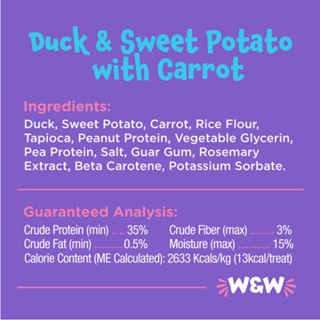 Woof & Whiskers Round Bites Dog Treats - Duck & Sweet Potato with Carrot, 4.51 oz