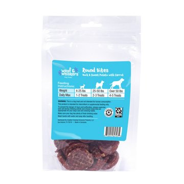 Woof & Whiskers Round Bites Dog Treats - Duck & Sweet Potato with Carrot, 4.51 oz