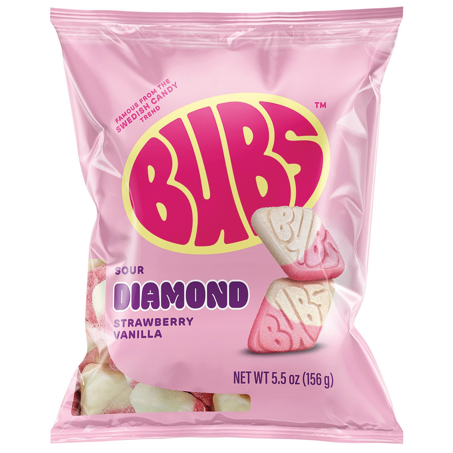 BUBS Strawberry Vanilla Sour Diamond Swedish Candy Shop Candy At H E B