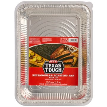 H-E-B Texas Tough Rectangular Roaster Foil Pan & Lid