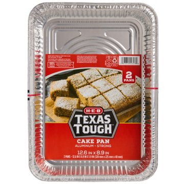 H-E-B Texas Tough 2 pk Foil Cake Pans, 13" x 9"