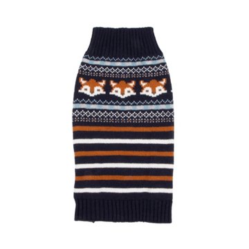 Simply Dog Blue Fox Stripe Sweater - Medium
