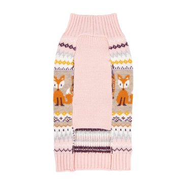 Simply Dog Pink Fox Fair Isle Sweater - Medium