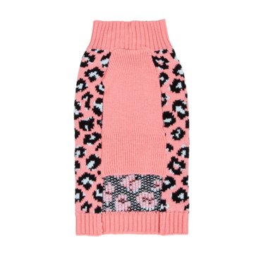 Simply Dog Pink Animal Leopard Print Sweater - Medium