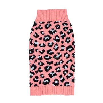 Simply Dog Pink Animal Leopard Print Sweater - Medium