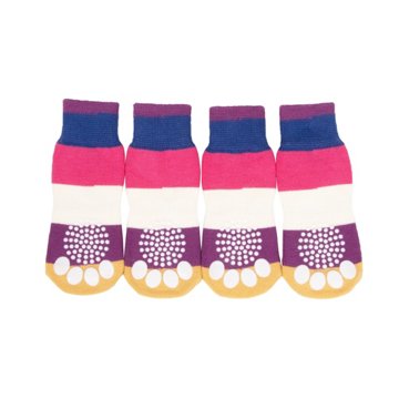 Simply Dog Multi-Colored Cable Stripe Socks